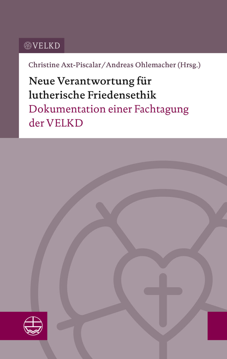 Bordeaux‑violettes Cover mit weißem Kopfstreifen; Titel in Schwarz und Rot; unten links Symbol der Evangelischen Verlagsanstaltl; oben VELKD‑Logo.