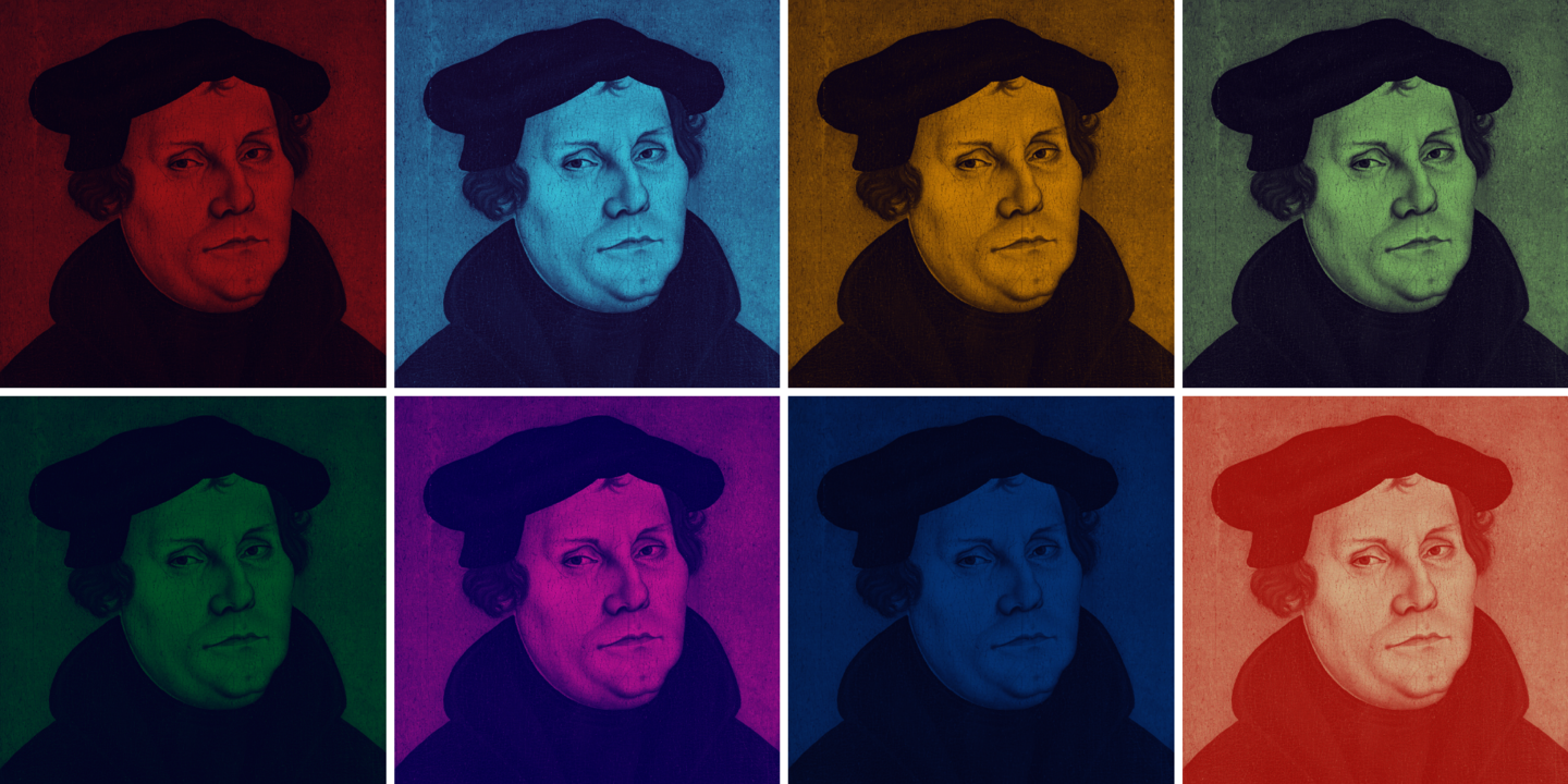 eingefärbte Portraits von Martin Luther