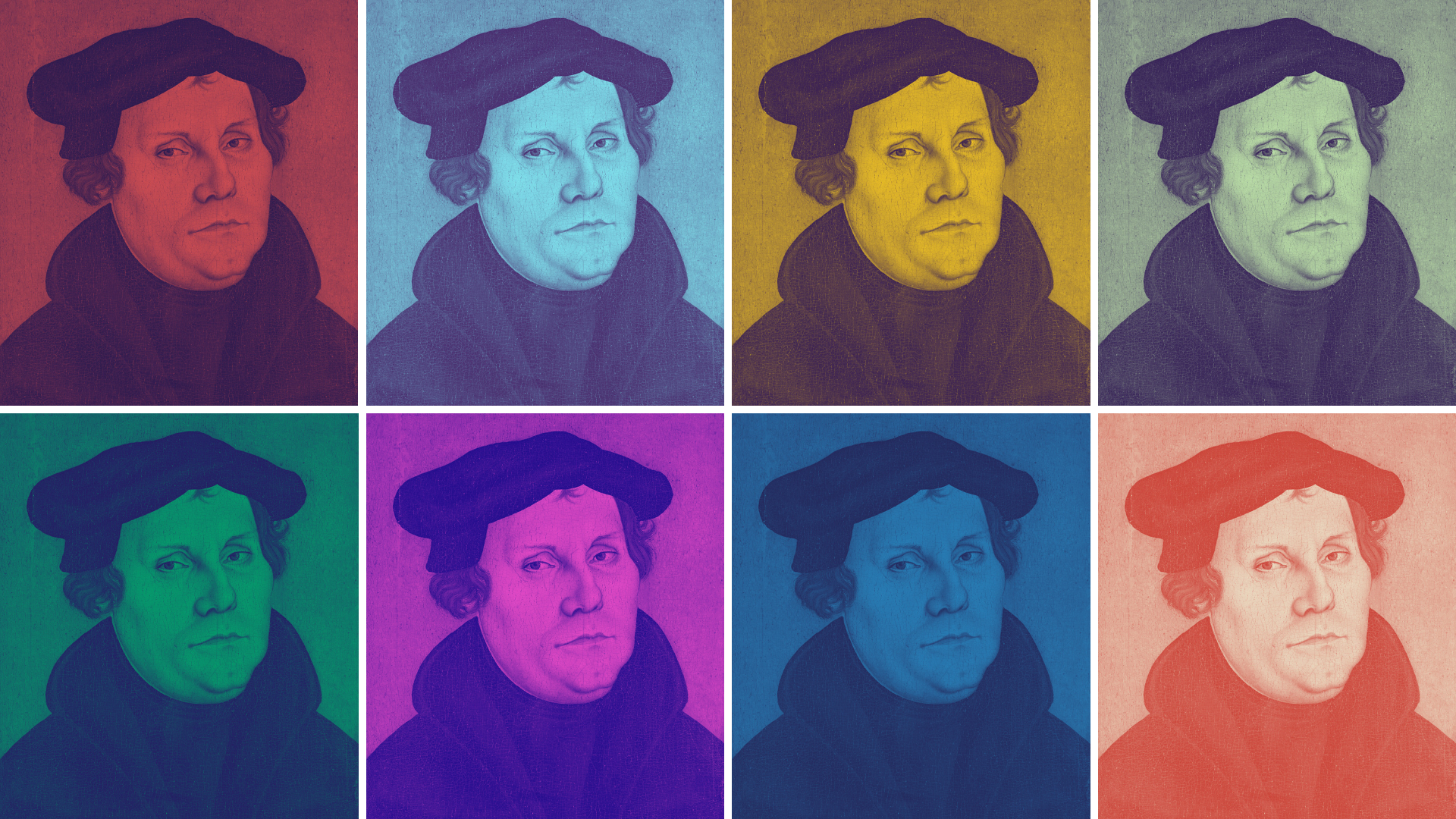 eingefärbte Portraits von Martin Luther